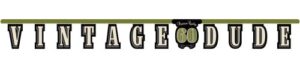 creative converting 291667 vintage dude 60th birthday jointed letter banner green/gray, 65″ (5.5 feet) long x 7″