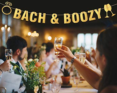 Party Tarty-Bach & Boozy Banner Sign Garland Pre-strung For Bachelorette Party Champagne Bubbly Wine Bar Men Or Women-Women Bachelorette Party Decorations Naughty Hen Party Supplies