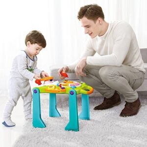 NuoPeng 3 in 1 Baby Sit-to-Stand Walker, Activity Center, Entertainment Table, Drawing Board (Yellow with Green)