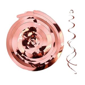 Mefuny Pack of 24 Party Swirl Decorations,Rose Gold Foil Ceiling Hanging Swirl Decoration, Whirls Decorations for Birthday,Wedding,Anniversary, Graduation Party Supplies