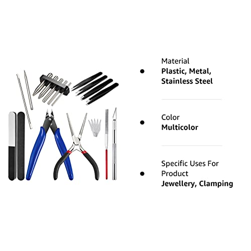 17 Pieces Metal Puzzle Tool Set Tool DIY Metal Model Kits Tools Tab Edge Cylinder Cone Shape Bending Assist Tools for 3D Metal Jigsaw Puzzles Assembly Basic Model Building, Repairing and Fixing