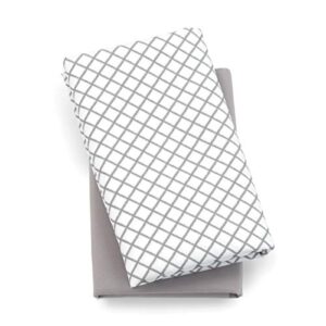 chicco lullaby playard sheets – grey diamond 2 count (pack of 1)