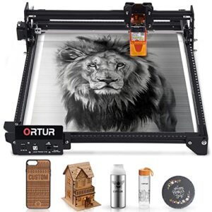 ortur laser engraver, laser master 2 s2 lf, 20w laser engraving cutting machine, 0.17*0.25mm fixed-focus compressed spot eye protection 5.5w output power laser cutter for diy metal, wood (390x410mm)