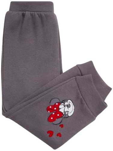 Disney Baby Girls' Jogger Set - 3 Piece Bodysuit, Long Sleeve Shirt Fleece Pant Set: Minnie Mouse, Winnie the Pooh (0-4T), Size 3T, Minnie Red/Charcoal