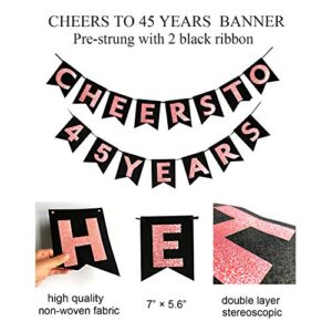 45th Birthday Decorations for Women by Hombae, 45th Anniversary Decorations, 45 Bday Decorations, Rose Gold Cheers to 45 Years Banner, 45 Birthday Decor, 45 Years Old Party Favors Supplies