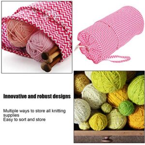 Yarn Storage Bag 36x20cm Cylinder Yarn Organizer Tote Bag for Knitting Needles Crochet Hooks (L)