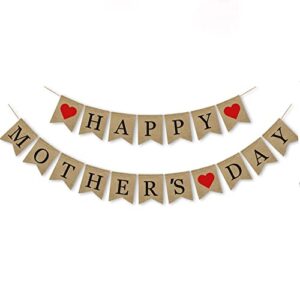 happy mothers day banner rustic mothers day party decoration supplies | mothers day gifts from son and daughter