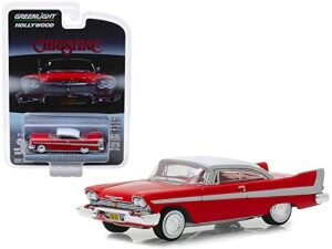 diecast 1:64 hollywood series 23 – christine – 1958 plymouth fury (red/white roof) 44830-c by greenlight