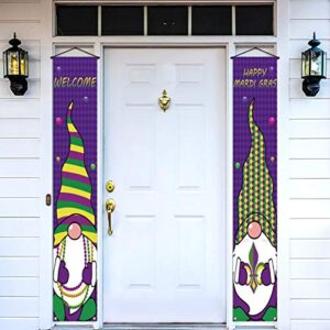 mardi gras decoration banner swedish gnome porch sign new orleans themed party&fat tuesday&masquerade party&birthday party decor and supplies