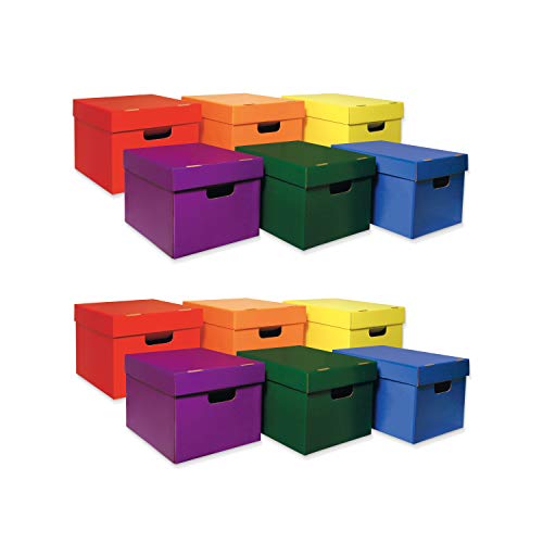 Classroom Keepers 2 Sets of 6 Storage Totes, 10-1/8"H x 12-1/4"W x 15-1/4"D, Colors May Vary 2 Pack