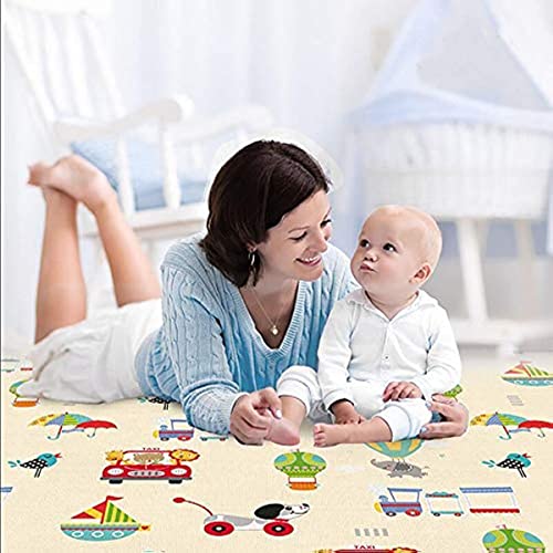 Soft Baby Play Mat,Reversible,Easy to fold Foam Floor Mat,LDPE Waterproof Indoor and Outdoor Fitness Mat for Children,Suitable for Baby Playing or Crawling(70 x 39 x 0.4 inches) (A)