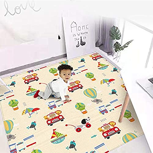 Soft Baby Play Mat,Reversible,Easy to fold Foam Floor Mat,LDPE Waterproof Indoor and Outdoor Fitness Mat for Children,Suitable for Baby Playing or Crawling(70 x 39 x 0.4 inches) (A)