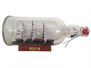 hampton nautical cutty sark model ship in a glass bottle, 11″