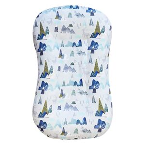 Newborn Lounger Cover, Baby Padded Loungers Cover, Removable Infant Lounger Slipcover for Baby Boys Girls, Adventure Mountains