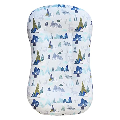 Newborn Lounger Cover, Baby Padded Loungers Cover, Removable Infant Lounger Slipcover for Baby Boys Girls, Adventure Mountains