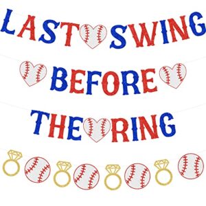 baseball bachelorette party decorations, last swing before the ring banner baseball diamond ring garland, sports themed bridal shower engagement wedding party supplies