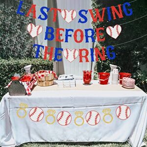 Baseball Bachelorette Party Decorations, Last Swing Before The Ring Banner Baseball Diamond Ring Garland, Sports Themed Bridal Shower Engagement Wedding Party Supplies