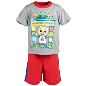 CoComelon JJ Baby Boys Graphic T-Shirt & Mesh Shorts Set Gray/Red 18 Months