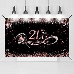 rose gold happy 21st birthday banner backdrop decorations for girls extra large fabric 21 year old birthday finally legal twenty one party photography background decor sign photo booth party supplies