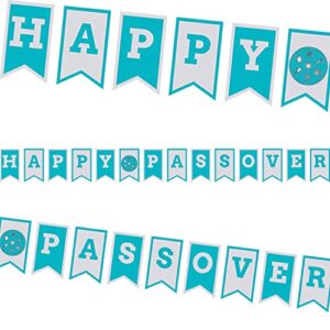 happy passover banner – 5 ft – holiday decoration with seder plate