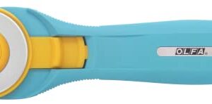 OLFA 45mm Quick-Change Rotary Cutter (RTY-2/C) - Rotary Fabric Cutter w/ Blade Cover for Crafts, Sewing, Quilting, Replacement Blade: OLFA RB45-1 (Aqua)