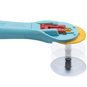 OLFA 45mm Quick-Change Rotary Cutter (RTY-2/C) - Rotary Fabric Cutter w/ Blade Cover for Crafts, Sewing, Quilting, Replacement Blade: OLFA RB45-1 (Aqua)