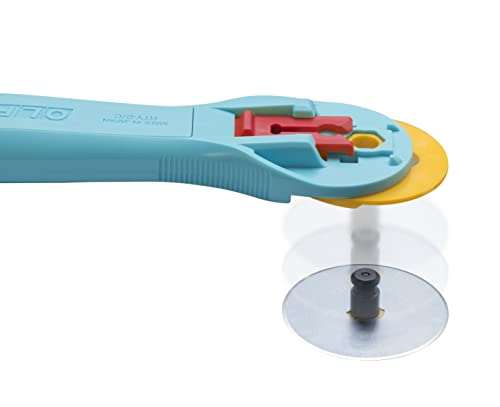 OLFA 45mm Quick-Change Rotary Cutter (RTY-2/C) - Rotary Fabric Cutter w/ Blade Cover for Crafts, Sewing, Quilting, Replacement Blade: OLFA RB45-1 (Aqua)