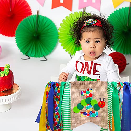 Hungry Caterpillar 1st Birthday High Chair Banner - Fruit theme decorations, fruit banners, kindergarten decorations, one year old party background, photo props