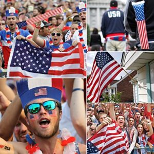 MOVINPE American Patriotic Accessories, USA Flag Wig, Red White and Blue Flower Leis Thunder Sticks Wristband Tattoos, Decoration for World Cup Soccer Supporters, Independence Celebration 4th of July