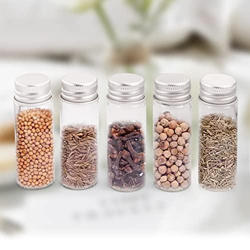 20 Packs 15ml/0.5oz Glass Vials With Aluminum Screw Lids Glass Sealed Bottle Clear Liquid Sample Vial For Jewelry Beads Herbs DIY Craft Storage Decorations