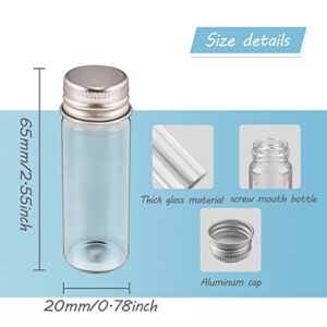 20 Packs 15ml/0.5oz Glass Vials With Aluminum Screw Lids Glass Sealed Bottle Clear Liquid Sample Vial For Jewelry Beads Herbs DIY Craft Storage Decorations