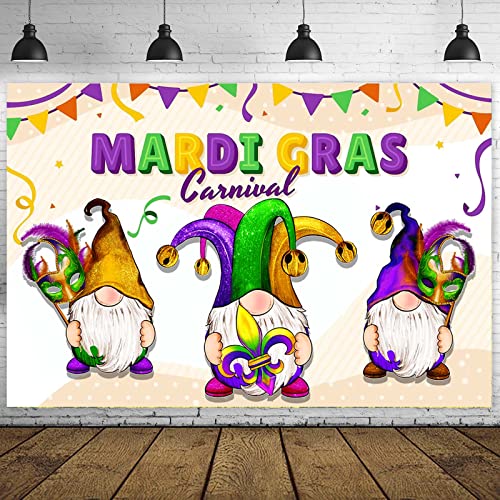 Mardi Gras Masquerade Masks Purple Green Gold Banner Backdrop Crown Theme Decor Decorations for King Cake Party Birthday Party Mardi Gras Party Carnival New Orleans Party Supplies Favors Background