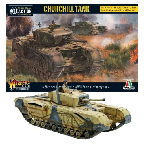 Wargames Delivered Bolt Action Tank War - British Churchill Tank, World War Two Miniatures, Action Figures 28mm Scale Tank Model for Miniature Wargaming by Warlord Games