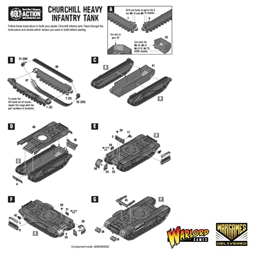 Wargames Delivered Bolt Action Tank War - British Churchill Tank, World War Two Miniatures, Action Figures 28mm Scale Tank Model for Miniature Wargaming by Warlord Games