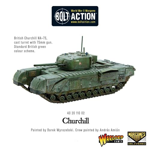 Wargames Delivered Bolt Action Tank War - British Churchill Tank, World War Two Miniatures, Action Figures 28mm Scale Tank Model for Miniature Wargaming by Warlord Games