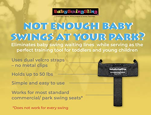 BabySwingSling – This Baby Swing Attachment Converts Standard Park Swings for Infants and Toddlers – Portable, Lightweight, Holds Up to 50 Pounds – Ideal for Swing Training This Summer