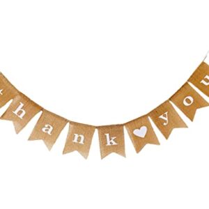 Shimmer Anna Shine Thank You Burlap Banner for Wedding Decorations Baby Shower Bridal Shower Baptism Birthday Party Supplies Photo Prop