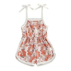 toddler sling baby girl summer clothes romper jumpsuit floral straps short overalls romper outfit baby clothes girl (pink, 12-18 months)