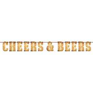 creative converting cheers & beers letter banner, multicolor