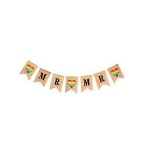 mandala crafts burlap mr and mr banner for gay wedding decorations – gay wedding sign for lgbt wedding decorations gay engagement party decorations