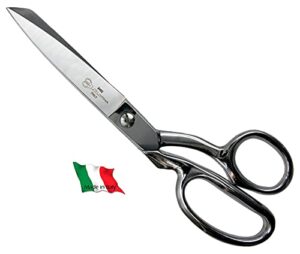 ultima 8 inch dress maker scissors – drop forged carbon steel dressmaker’s sheers, chrome plated with bent handles, made in italy