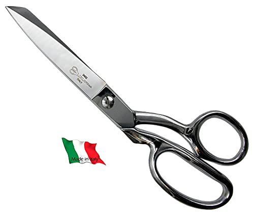 Ultima 8 Inch Dress Maker Scissors – Drop Forged Carbon Steel Dressmaker’s Sheers, Chrome Plated with Bent Handles, Made in Italy