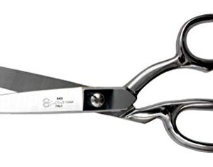 Ultima 8 Inch Dress Maker Scissors – Drop Forged Carbon Steel Dressmaker’s Sheers, Chrome Plated with Bent Handles, Made in Italy