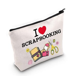 wzmpa scrapbook lover cosmetic makeup bag scrapbook fan gift i love scrapbooking zipper pouch bag for women girls (scrapbooking)