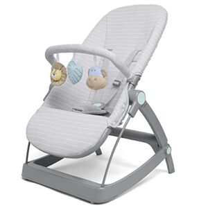 aden + anais 3-in-1 Infant to Toddler Transition Seat – Reclining Rocker, Bouncer & Seat for Newborns to 2 Years – Soft 100% Cotton Muslin Cover – 5 Point Safety Harness – Jungle Jam Toys