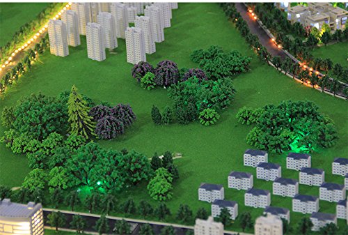 BAENRCY 32pcs 0.79-6.30inch Mixed Model Trees Accessories Model Train Scenery Architecture Trees Model Scenery with No Stands(All Green)