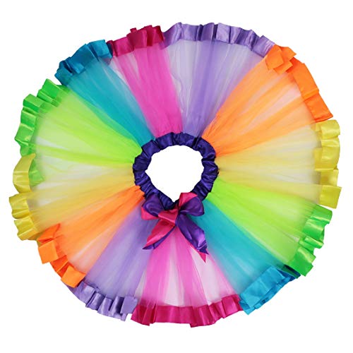 kilofly 3 Girls Ballet Dance Rainbow Tutu Princess Tulle Skirts