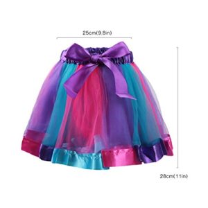 kilofly 3 Girls Ballet Dance Rainbow Tutu Princess Tulle Skirts