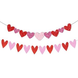 love banner for valentines day party decorations, simple and lovely wedding anniversary decoration 2pcs