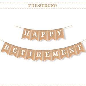 lingteer happy retirement burlap bunting banner perfect for retirement office farewell party gift decorations.